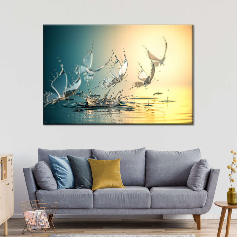 Aqua Butterflies Wall Art