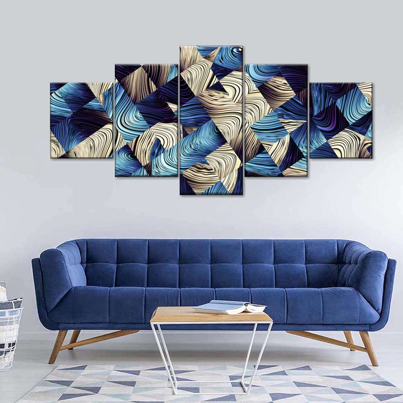 Blue Abstract Geometric Wall Art