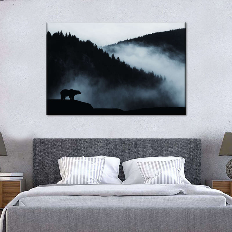 Foggy Mountain Bear Wall Art