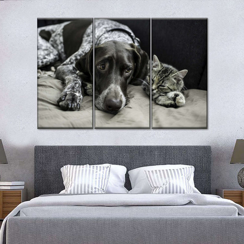 Dog And Cat Friends Wall Art