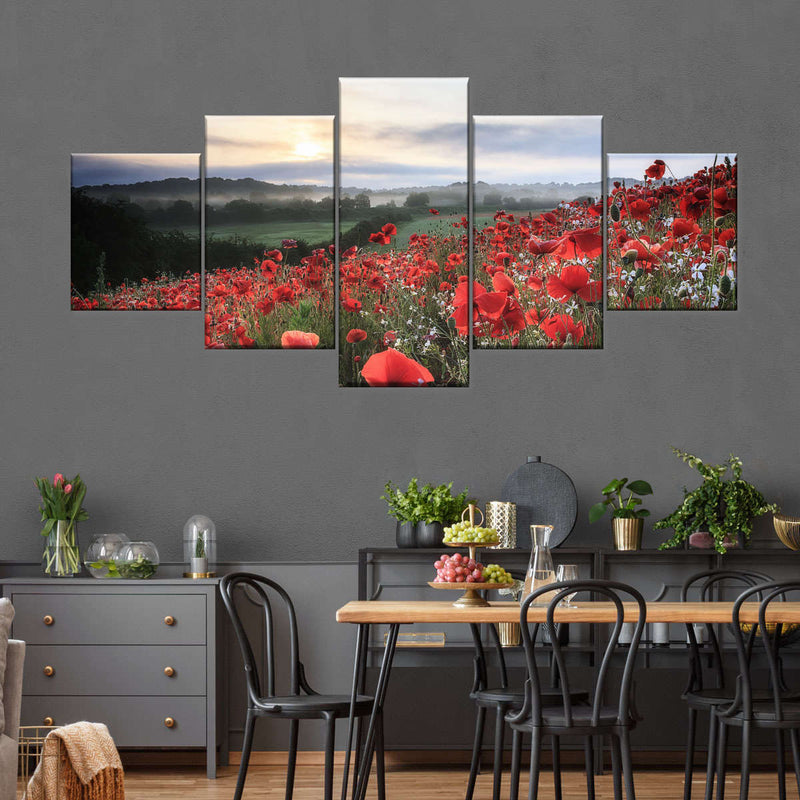 Field Of Red Poppies Wall Art