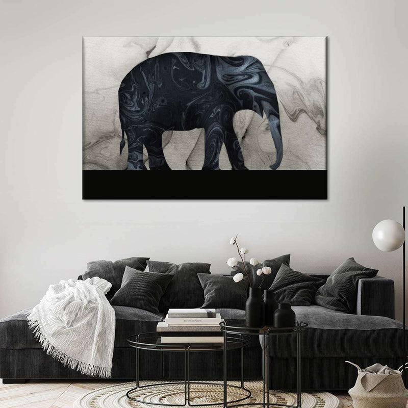 Abstract Elephant Silhouette Wall Art