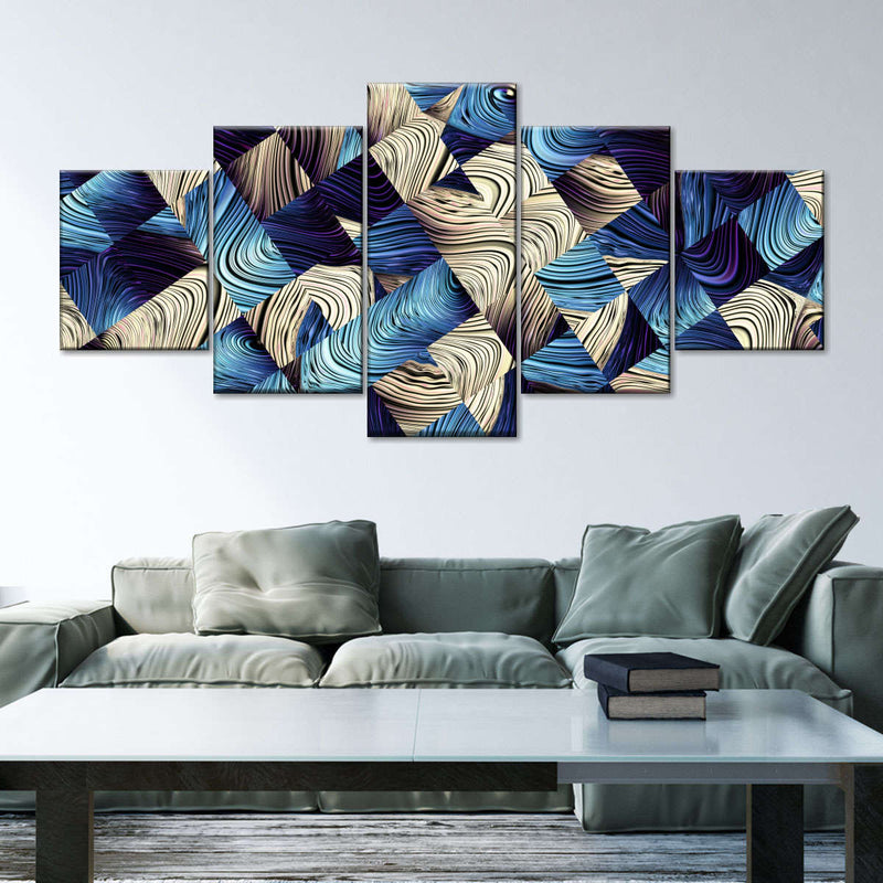 Blue Abstract Geometric Wall Art