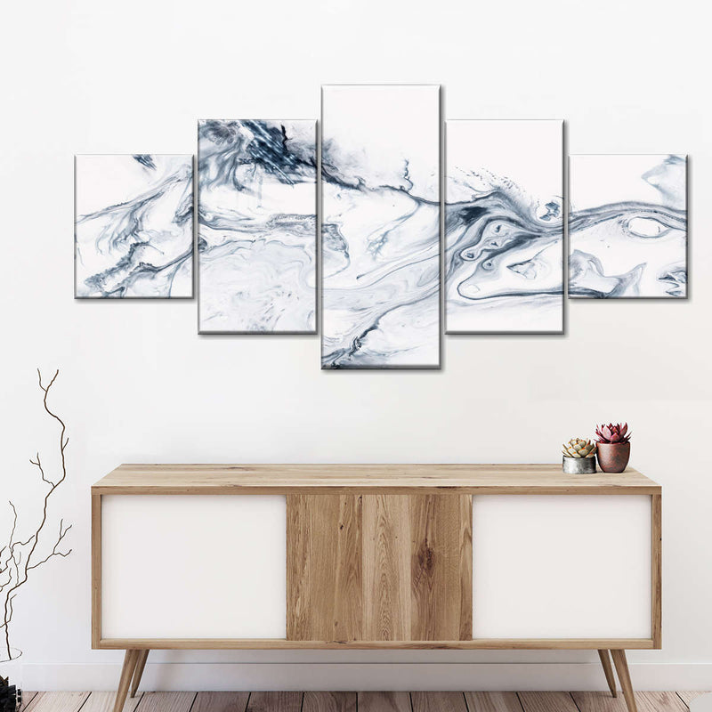 Grey And White Abstract Wall Art