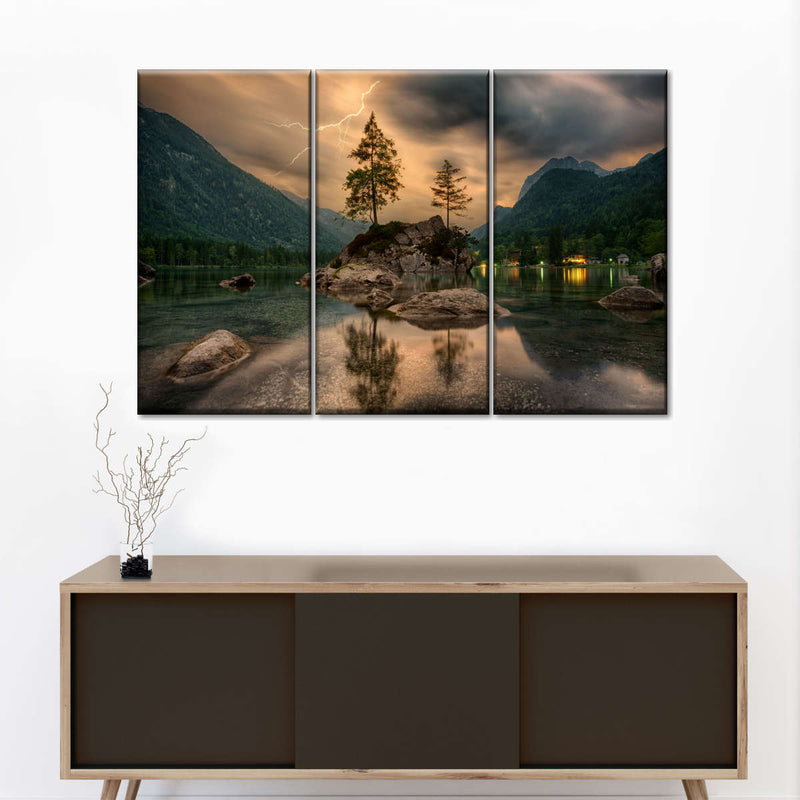 Magical Lakeside Mountain Wall Art