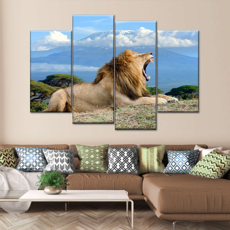 Roaring Safari Lion Wall Art