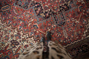 11.5x12.5 Vintage Heriz Square Carpet