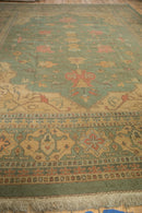 RESERVED 10x13.5 New Tea Washed Indian Soumac Design Carpet