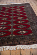 4x6 Vintage Fine Pakistani Turkmen Design Rug