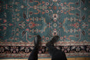 6x9 Vintage Indian Mohajeran Sarouk Design Carpet
