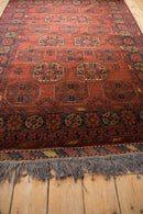 4.5x7 Vintage Afghani Bokhara Design Rug