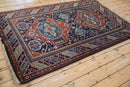 4.5x7 Vintage Indian Caucasian Design Rug