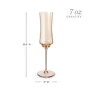 Tulip Champagne Flutes in Amber