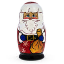 Set of 5 Wooden Christmas Nesting Dolls - 4.2" Santa Stacking Matryoshka