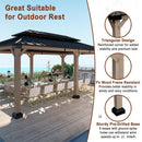 [12X20FT] Alora Heavy-Duty Backyard Cedar Wood Steel Hardtop Double Roof Gazebo Canopy (SAK91852)