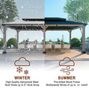 [12X20FT] Alora Heavy-Duty Backyard Cedar Wood Steel Hardtop Double Roof Gazebo Canopy (SAK91852)