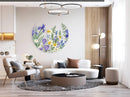 Meadow Flowers Printed Transparent Acrylic Circle