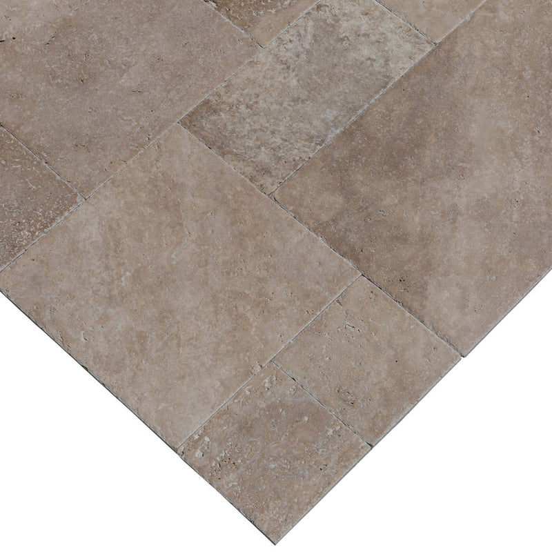 Meandros Walnut Antique Pattern Brushed, Chiseled and Unfilled - Full Truckload profile view