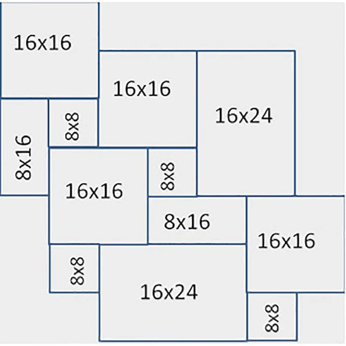 Silver Antique Pattern Brushed, Chiseled, and Partially Filled - Full Truckload pattern layout