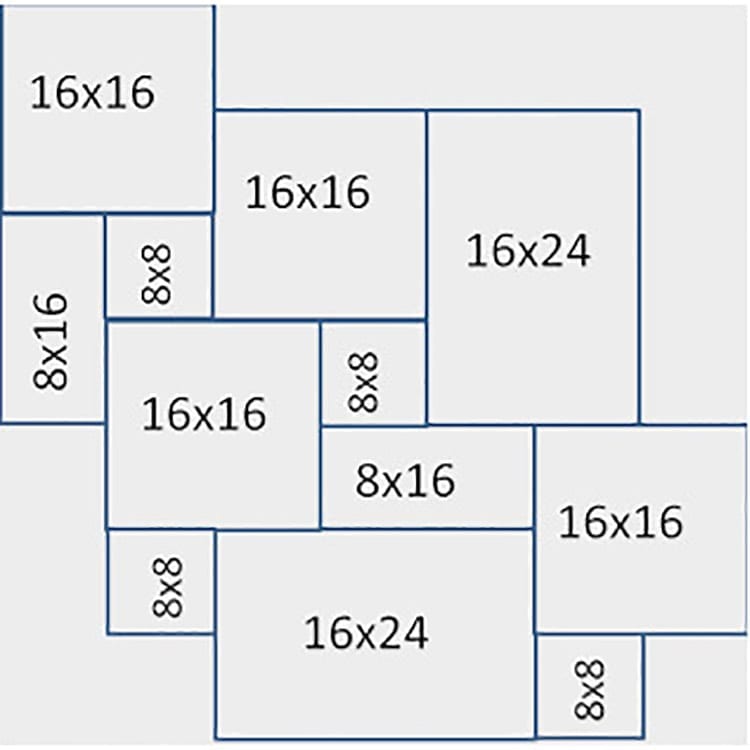 Mina Rustic Antique Pattern Brushed, Chiseled, and Partially Filled - Full Truckload pattern layout