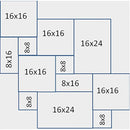 Denizli Beige Antique Pattern Travertine Tile - Full Truckload pattern layout