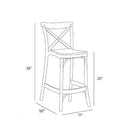 Outdoor Counter Stool Crossback 26" - Set of 4 - Milan