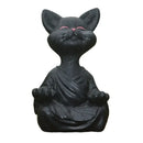 Meditative buddha cat figurine set – living room ceramic decor