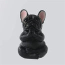 Meditative glossy bulldog resin statue set 5 piece garden decor