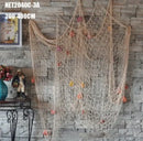 Mediterranean beige decorative fishing net wall hanging living room
