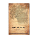 Melbourne Vintage Map Canvas