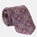 Mantova - Printed Silk Tie - Burgundy Plum