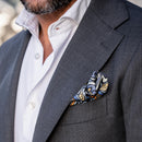 Tragara - Silk Pocket Square - Azure
