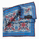 Nebbiolo - Silk Pocket Square - Blue and Red