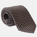 Monza - Printed Silk Tie - Charcoal