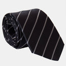 Esino - Silk Jacquard Tie - Black and Silver