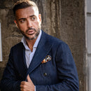 Portici - Silk Pocket Square - Orange & Blue