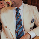 Battisti - Silk Jacquard Tie - Steel Blue