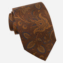Borromeo - Printed Madder Silk Tie - Pecan Brown