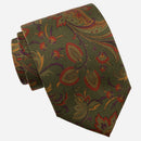 Borromeo - Printed Madder Silk Tie - Olive