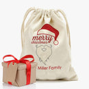 Merry Christmas Personalized Drawstring Sack for Kids | Personalized Santa Bag