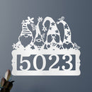 Custom Metal Wall Art - Personalized Gnome Address Sign