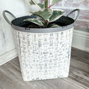 Whitewashed Woven Metal Baskets, Set of 2