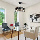 Metal Ceiling Fan with Quiet DC Motor Light and Remote Control
