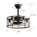 Metal Ceiling Fan with Quiet DC Motor Light and Remote Control