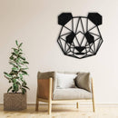 Metal Geometric Panda Line Art