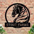 Metal Horse Farm Sign w Year