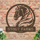Metal Horse Farm Sign w Year