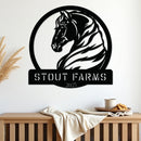 Metal Horse Farm Sign w Year