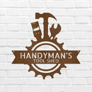 Custom Metal Wall Art - Personalized Tool Man Workshop Plaque