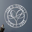 Custom Metal Wall Art - Personalized Wedding Infinity Name Sign